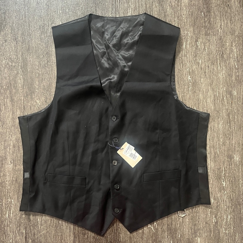 Peter Millar Black Classic Vest Men's Size 48R Formal Suit Separate MSRP $339